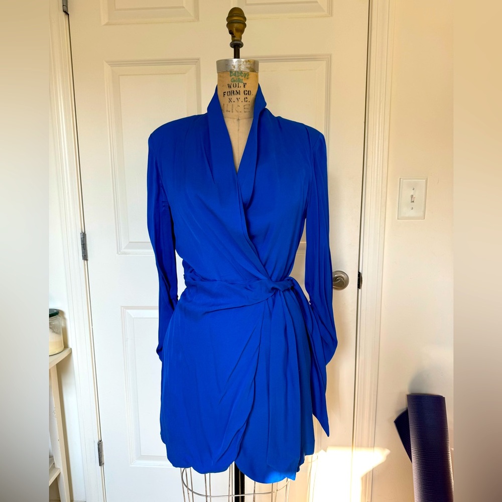 Zara Electric blue wrap dress in size small